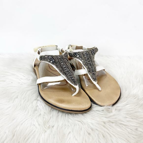 Aetrex Women's Sandals in Cream and Black - Picture 2 of 12